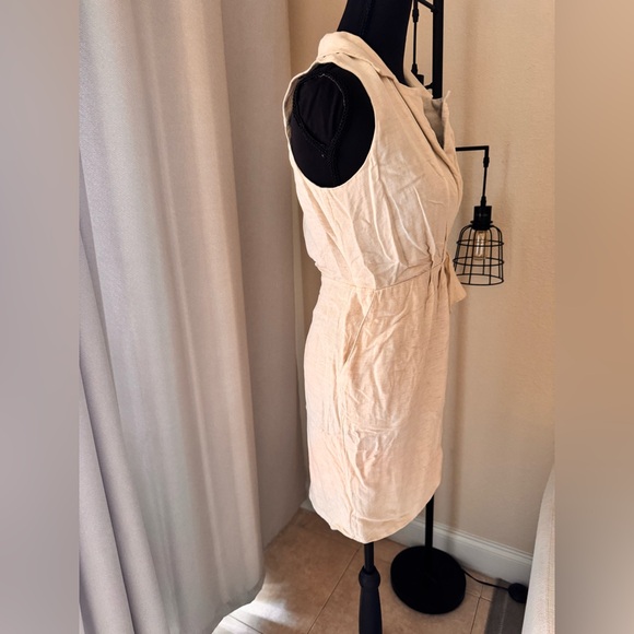 Anthropology Linen Sleeveless Midi Trench Dress in Cream XS - Picture 11 of 11